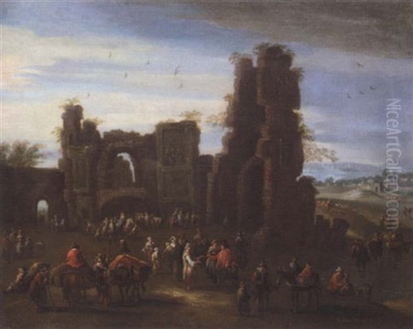 A Landscape With Travellers And Peasants Before Ruins - view 1