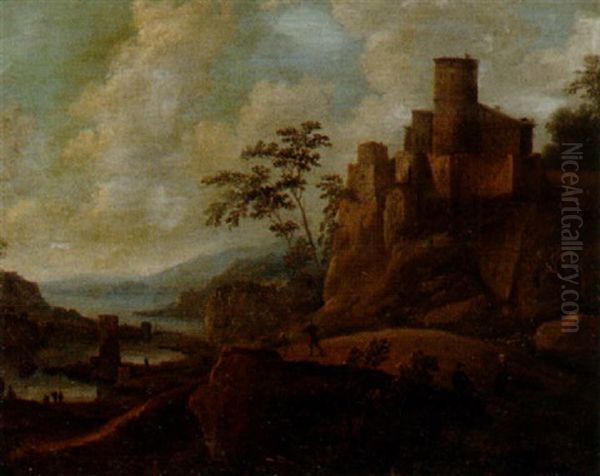 Italieniserande Landskap Med Figurer - view 1