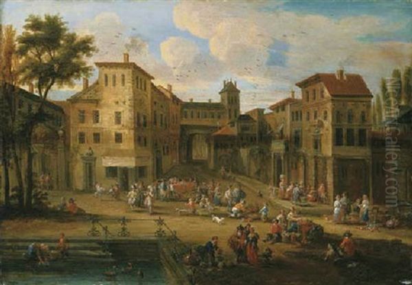 A Market In A Town Square - view 1