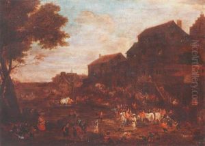 A Festival In A Country Village by Mathys Schoevaerdts