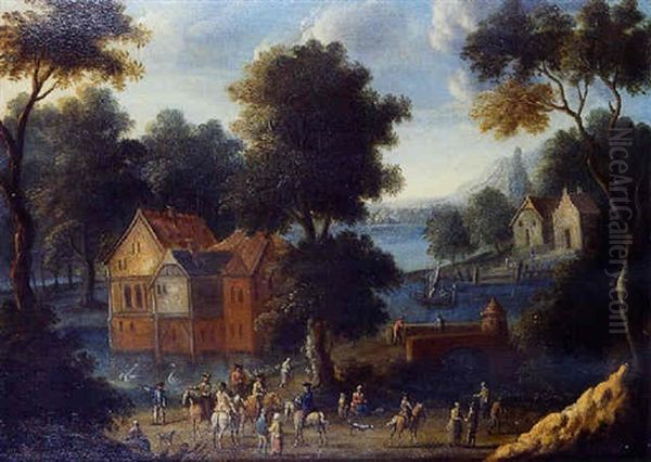 Paysage Fluvial Anime De Nombreux Personnages - view 1