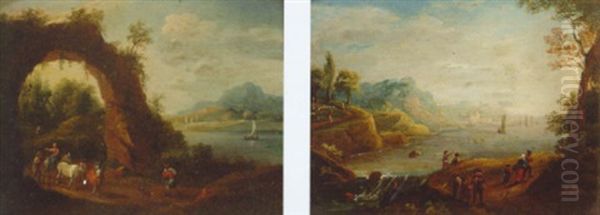River Landscape With Drovers And Peasants - view 1
