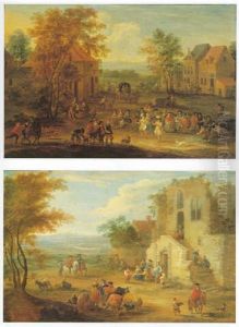 A Festival In A Country Village by Mathys Schoevaerdts