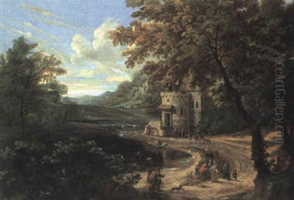 Promeneurs Le Long D'une Riviere - view 1