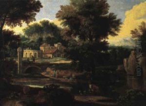 Paysage De Riviere En Italie by Mathys Schoevaerdts