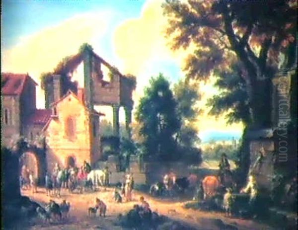 Paysans Devant Une Ferme - view 1