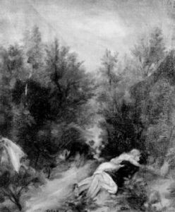 Liegendes Liebespaar Am Rande Eines Waldweges by Otto Schoff