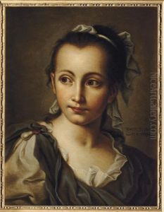 Portrait Of The Artist's Daughter In Roman Dress by Marie Schoffmann