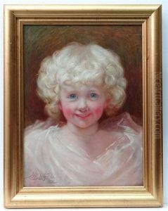 Portrait Of Blue Eyed Blond Haired Child