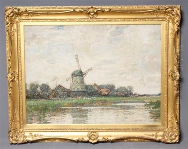 Dutch Landscape With Windmill - view 1