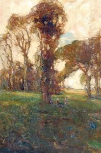 Children In A Woodland Glade by Kershaw Schofield