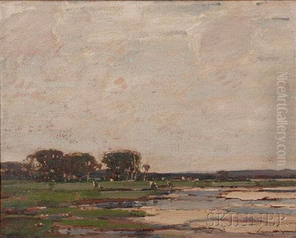 Marshland With Grazing Cows - view 1