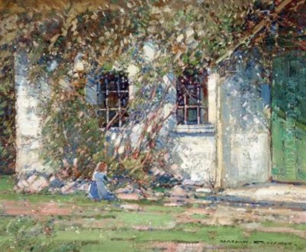 Figure In A Cottage Garden - view 1