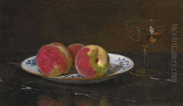 Still Life With Peaches And Glass - view 1