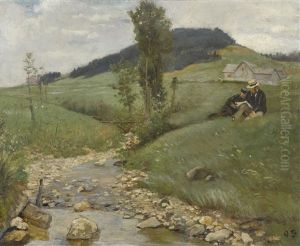 Bachlandschaft Im Schwarzwald by Otto Scholderer