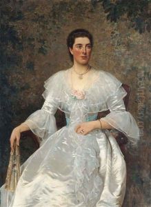 Portrait Of Charlotte Smithson, Seated by Otto Scholderer