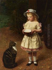 Kind Mit Katze by Otto Scholderer