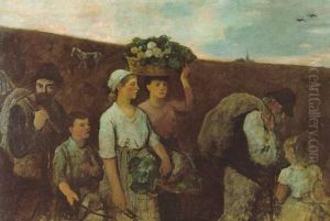Heimkehrende Landarbeiter by Otto Scholderer