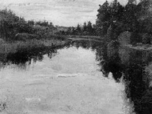 Abendstimmung Am Fluss by Otto Scholderer