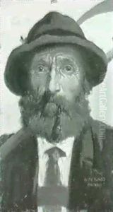 Bauer Mit Filzhut by Fritz Scholl