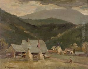 Dorflandschaft by Leopold Scholm