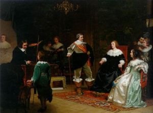 Amalia Van Solms And Frederik Henrik In The Studio Of Gerard Honthorst