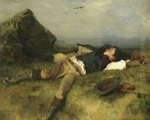Ruhender Hirtenknabe by Julius Scholtz