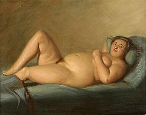 Liegender Weiblicher Akt by Georg Scholz
