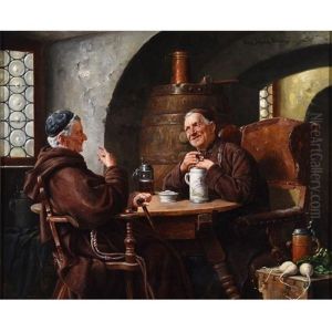 Monks At The Table by Max Scholz