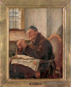 Monk Sharpening A Quill