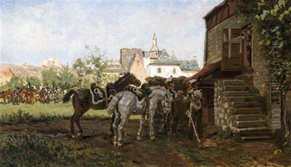 Hussars In A Village - view 1