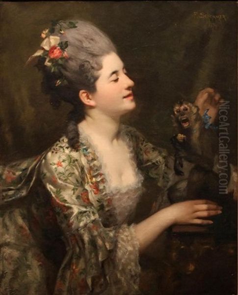 Portrait Of A Woman With Her Monkey, 1874 - view 1