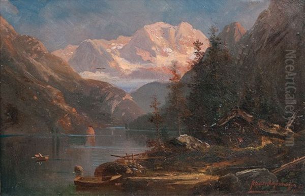 Paar Gegenstucke: Alpenlandschaften - view 1