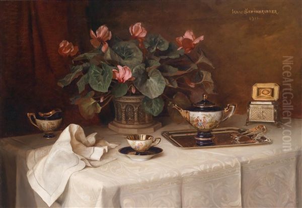 Stillleben Mit Cyclamen Und Ziergegenstanden - view 1