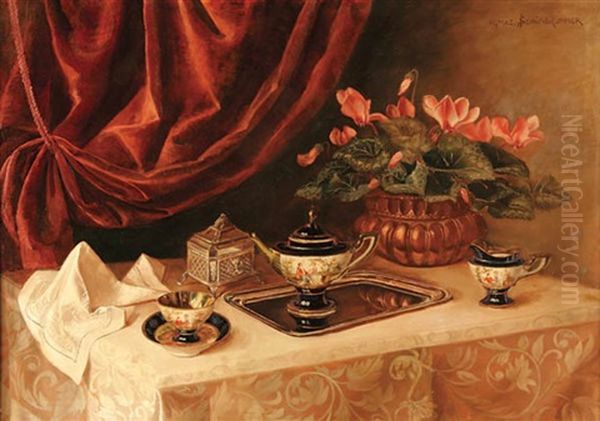 Still Life With Flowers And Porcelain - view 1