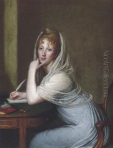 Die Briefschreiberin by Georg Friedrich Adolf Schoener