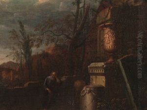 Capriccio With Philosopher by Johann Heinrich Schoenfeldt