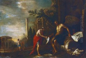Chronos Nimmt Amor Die Flugel by Johann Heinrich Schoenfeldt