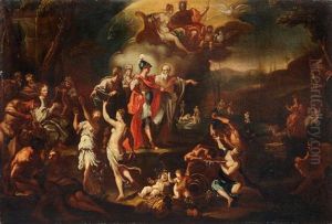 Anchises Zeigt Dem Aeneas In Den Seligen Gefilden Die Zukunftige Roma