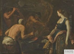 Venus In Der Schmiede Des Vulkan by Johann Heinrich Schoenfeldt