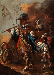 Heimkehr Von Der Jagd by Johann Heinrich Schoenfeldt