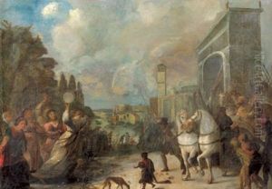 Jephta Erblickt Seine Tochter by Johann Heinrich Schoenfeldt