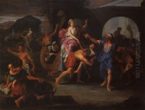 Alttestamentarische Szene (der Einzug Der Konigin Von Saba In Jerusalem?) by Johann Heinrich Schoenfeldt