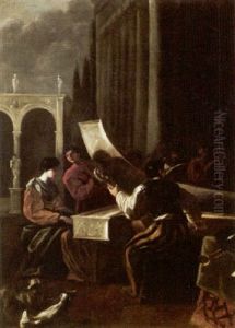 A Musical Party On A Terrace by Johann Heinrich Schoenfeldt