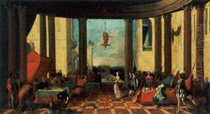 The Feast Of Herod With Salome And The Head Of St. John The Baptist by Johann Heinrich Schoenfeldt