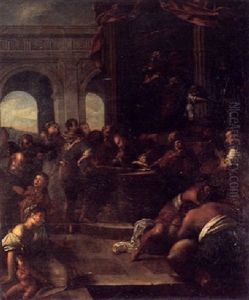 A Biblical Scene (joseph Distributing Corn?)