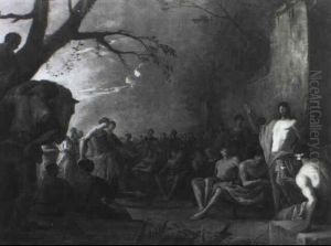 Die Predigt Johanners Des Taeufers Bei Mondschein by Johann Heinrich Schoenfeldt