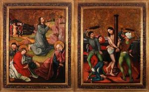 Christus Am Olberg (+ Geisselung Christi; 2 Works) by Martin Schongauer