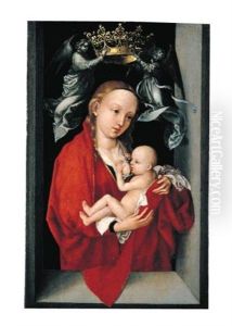 Maria Lactans: The Virgin And Child Crowned By Angels, In A Window Embrasure by Martin Schongauer