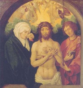 Christ, The Man Of Sorrows, Attended By The Virgin And Saint John The Evangelist by Martin Schongauer